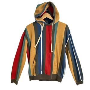 Urban Outfitters Y2K Hoodie Sz S‎ Mens Rugby Striped Jacket Sweater Sweatshirt